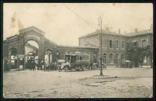 AK 1. WK Postkarte Busigny Nord Bahnhof 1916 Feldpost gelaufen