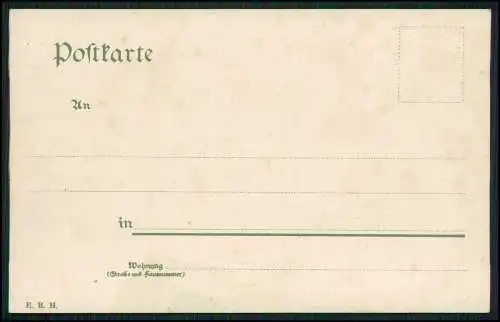 AK Litho Hildesheim Dom-Kreuzgang und 1000-jähriger Rosenstock 1899