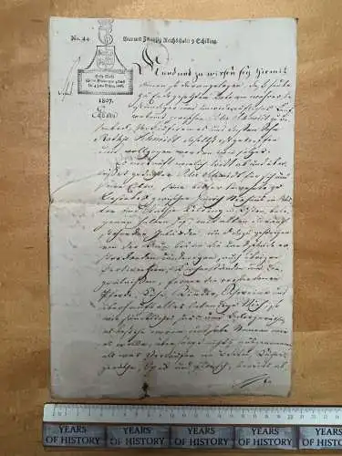 Handschrift Dokument Administratur Grafschaft Rantzau Barmstedt von 1807 Siegel