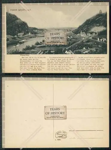 AK Ansichtskarte Postkarte Porta Westfalica Minden Weser Panorama Weserlied