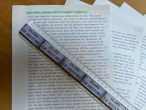 Manuskript o.ä. 1950er Die ersten deutschen Fallschirmjäger in England 26 Seiten