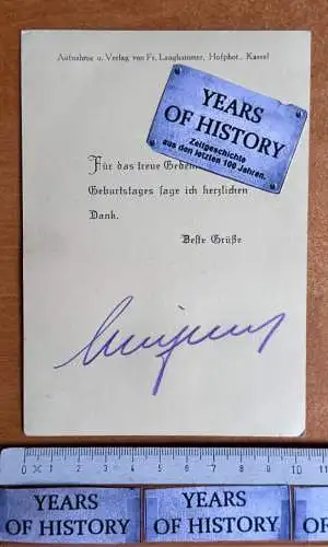 Autogramm Karte  Langhammer - Kronprinz Wilhelm von Preußen - original signiert