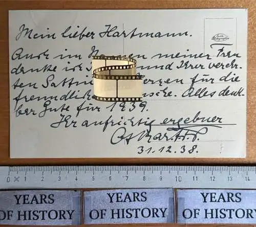 AK Autogramm Prinz Oskar von Preussen - signiert u. Widmung an Hartmann Potsdam