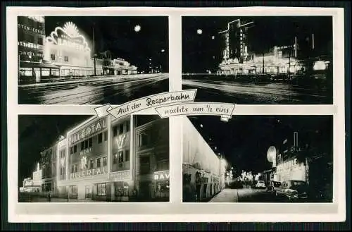 Foto AK Hamburg St. Pauli Reeperbahn nachts um 1/2 eins Zillertal Lausen Holsten