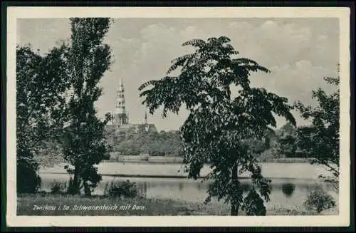 AK Zwickau Sachsen Schwanenteich Dom Kartoffelkäfer Stempel DDR gelaufen