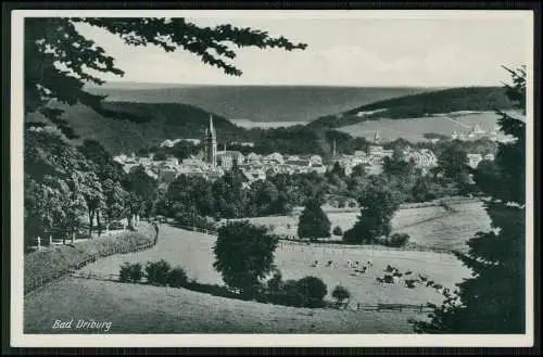 AK Bad Driburg 1938 gelaufen Rückseite Klebe Reste aus Fotoalbum