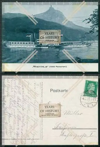AK Dampfer Rheintreue 1250 Personen Königswinter Siebengebirge 1928 gelaufen