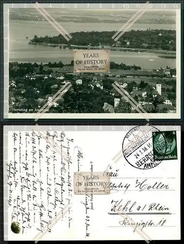 Orig. Foto AK Herrsching am Ammersee 1936 gelaufen nach Kehl am Rhein