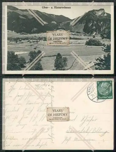 AK Ober. - Hinterwössen im Kr.Traunstein Panorama Alpenblick 1937 gelaufen