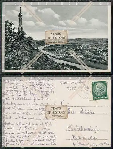 AK Trier an der Mosel Mariensäule 1940 Feldpost Bahn-Post gelaufen