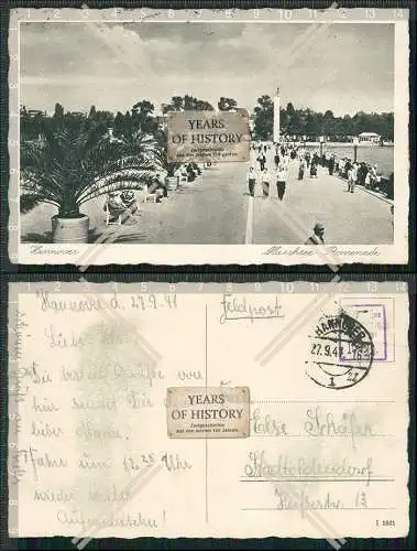 AK Hannover Maschsee Promenade 1941 Feldpost gelaufen