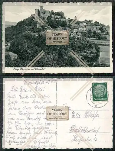 AK Bornhagen im Eichsfeld Burg Hanstein Werratal Blick auf den Ort 1940 gel.