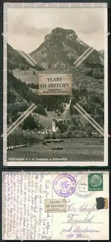 AK Oberaudorf Rosenheim Ortschaft Brünnstein Hocheck Karte Knick 1933 gel.