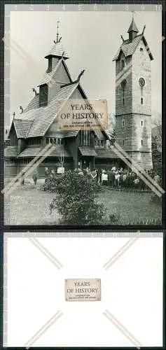 Foto AK Kirche Wang Karpacz Górny Brückenberg Krummhübel Schlesien Polen