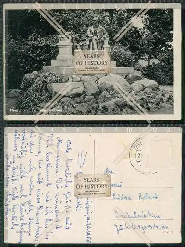 AK Ansichtskarte Postkarte Neuruppin in Brandenburg Theodor-Fontane-Denkmal