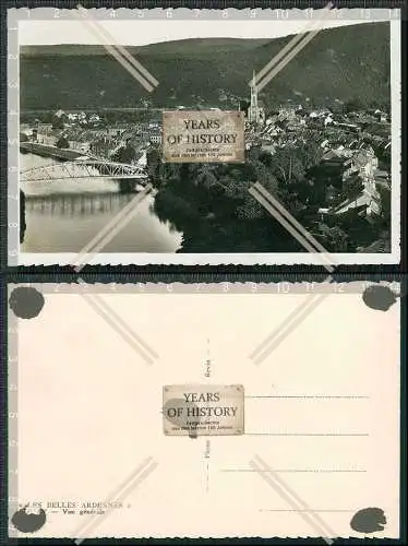 Foto AK Les Belles Ardennes Vue Generale Brücke Ort mit Kirche 1942