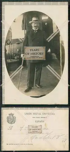 Foto AK Spanien Kapitän Andresen Flensburg Standportrait Feiner Herr Anzug 1911