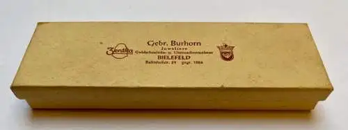 Alte Schmuckschatulle Etuis Juwelier Goldschmied Burhorn Bielefeld 14,5x4,5x2 cm