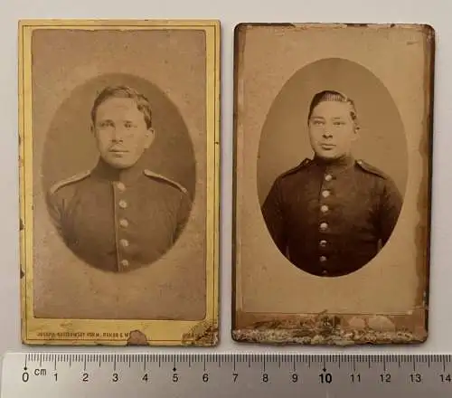 2x CDV Foto Portrait Soldat in Uniform um 1895