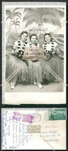 Foto AK Honolulu polynesischen Mädchen gel. 1954 Larchmont New York Essen Ruhr