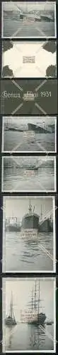 Foto 5x Genova Genua Ligurien 1931 Hafen Segel-Schiffe Dampfer Boote uvm.