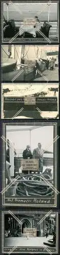 Foto 4x Dampfer Roland auf der Fahrt und vor Helgoland Düne Lloyd Bremen 1935
