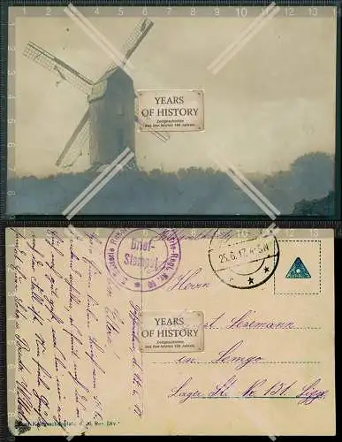 Foto AK Feldpost 1917 gelaufen Windmühle Ostfront Brief Stempel Inf. Regt. 10