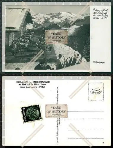 Orig. Foto AK Kitzbühel Österreich Berggasthof der Hahnenkamm Bahn 1936  