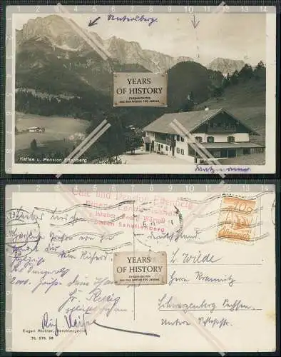Foto AK Ettenberg Cafe Pension Marktschellenberg Berchtesgadener Land 1936 gel.