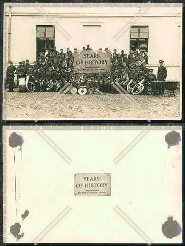 Foto  18x12cm Ausländische Soldaten 1936 Musikkorps Gruppe mit viel Instrument