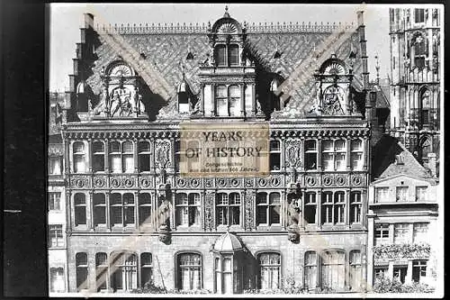 Foto Köln 1944-46 schönes Gebäude mit Figuren Giebel Verzierung