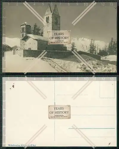 Foto AK Celerina Schlarigna Graubünden romanische Kirche San Gian 1920