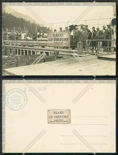 Foto AK Achensee Achenseeschifffahrt Rundfahrt Anleger Passanten warten 1925