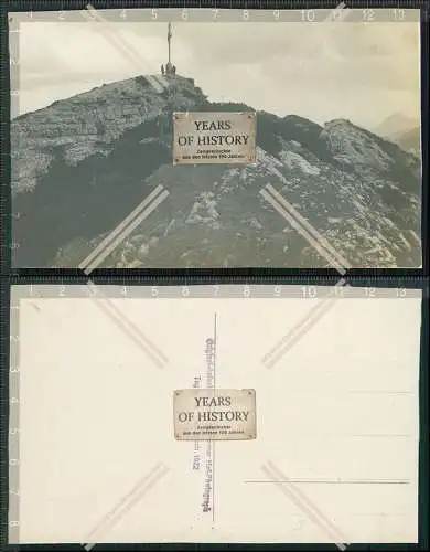 Foto AK Tegernsee Gipfelkreuz auf dem Hirschberg Bergwanderer Bergsteiger 1922