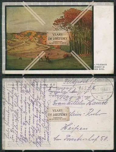 AK H v. Volkmann Herbst in der Eifel Landschaft Rehe 1918 Feldpost gel.