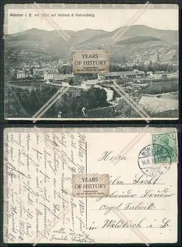 AK Munster Münster Elsass Haut Rhin Blick hintere Münstertal Hohrod 1911 gel.