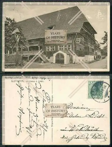AK Glottertal im Schwarzwald Gasthof zum Engel 1912 gelaufen