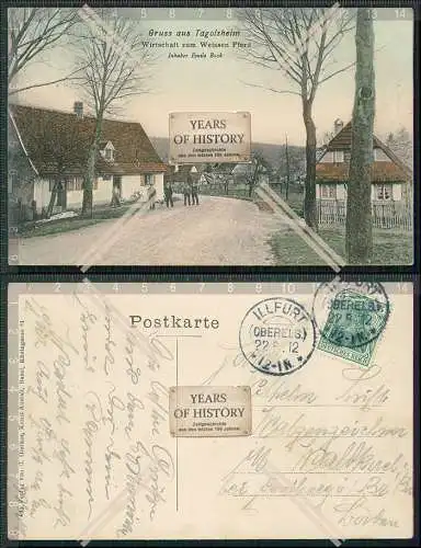 AK Tagolsheim Haut-Rhin Grand Est Wirtschaft Zum Weissen Pferd 1912 gelaufen