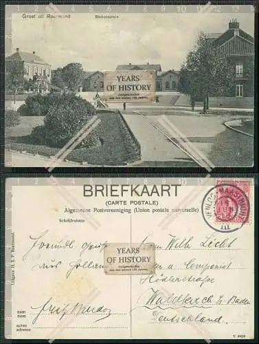 AK Ansichtskarte Postkarte Roermond Limburg Stationsplein 1910 gelaufen