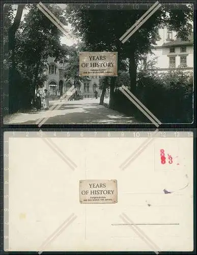 Foto AK Straße Dorf Ansicht um 1915 Geschäft Passant mit Fahrrad Wo NRW ?