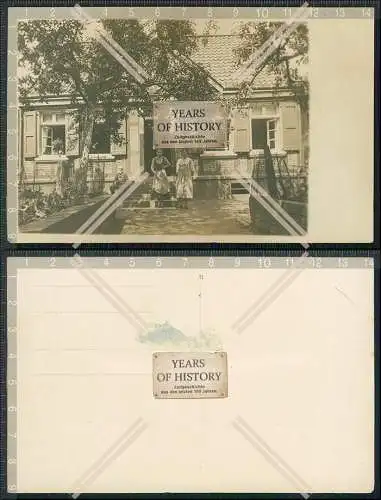 Foto AK Bauernhof Sassenberg bei Warendorf Bauer Familie Opa auf Treppe 1930