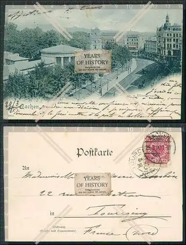 AK Bad Aachen Elisenbrunnen Friedrich Wilhelm Platz Pferdedroschken 1900 gel.