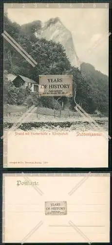 AK Insel Rügen Stubbenkammer Königsstuhl mit Strand und Fischerhütte 1903