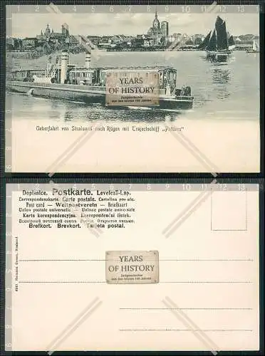 AK Stralsund Überfahrt nach Rügen mit dem Schiff Putbus 1903