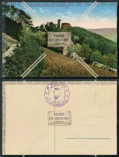 AK Schaumburg Rinteln an der Weser Schloss mit Wesergebirge Schloss Stempel