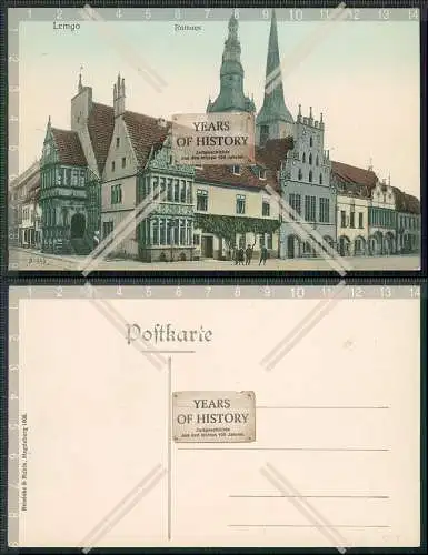 AK Lemgo in Lippe Detmold Rathaus 1910 mit Nicolaikirche Hansestadt