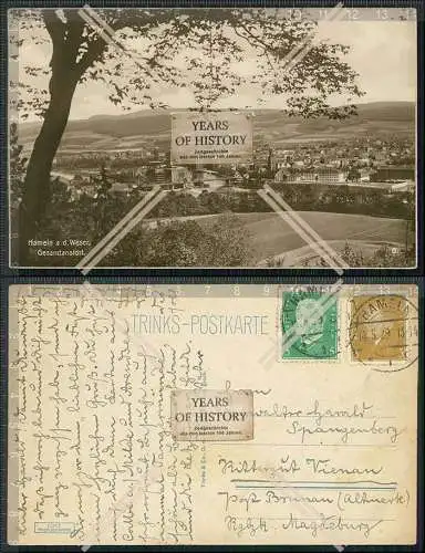 AK Hameln an der Weser Gesamtansicht und Panorama von der Stadt 1929 gelaufen