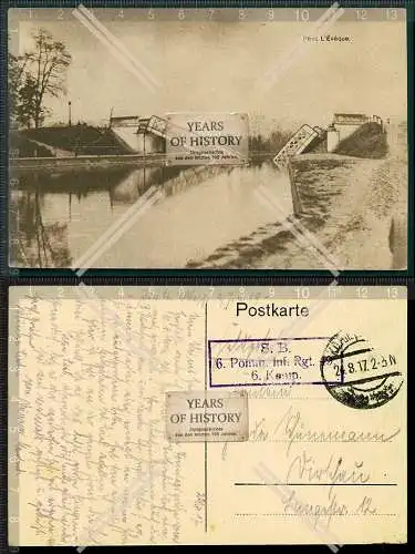 AK 1.WK Weltkrieg Pont L Eveque Feldpost gel. 1915-17 Belgien Frankreich