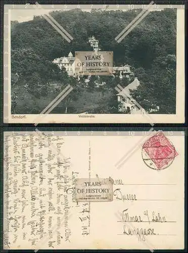 AK Bendorf in Rheinland Pfalz Waldesruhe Hedwig Dransfeld Haus 1918 gelaufen 