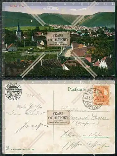 AK Thale im Harz Rückseite Werbung Postbriefkasten Hotel Waldkater 1918 gel.